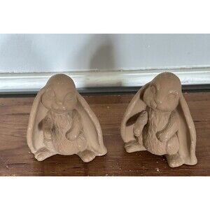Terracotta Rabbit Bunny Figurine Terra Cotta Easter Spring Decor Lop Ears Cute